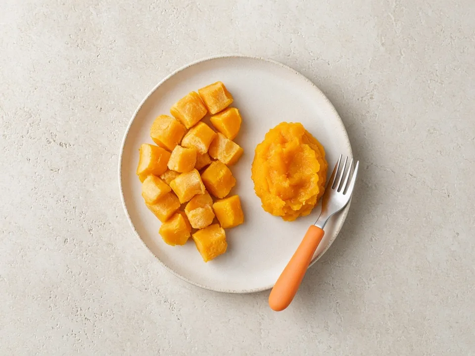 Acorn squash for 12 months+: pieces, mash or in dishes