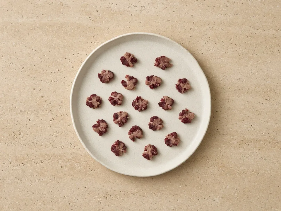Adzuki beans for 9 months+: each bean squashed flat