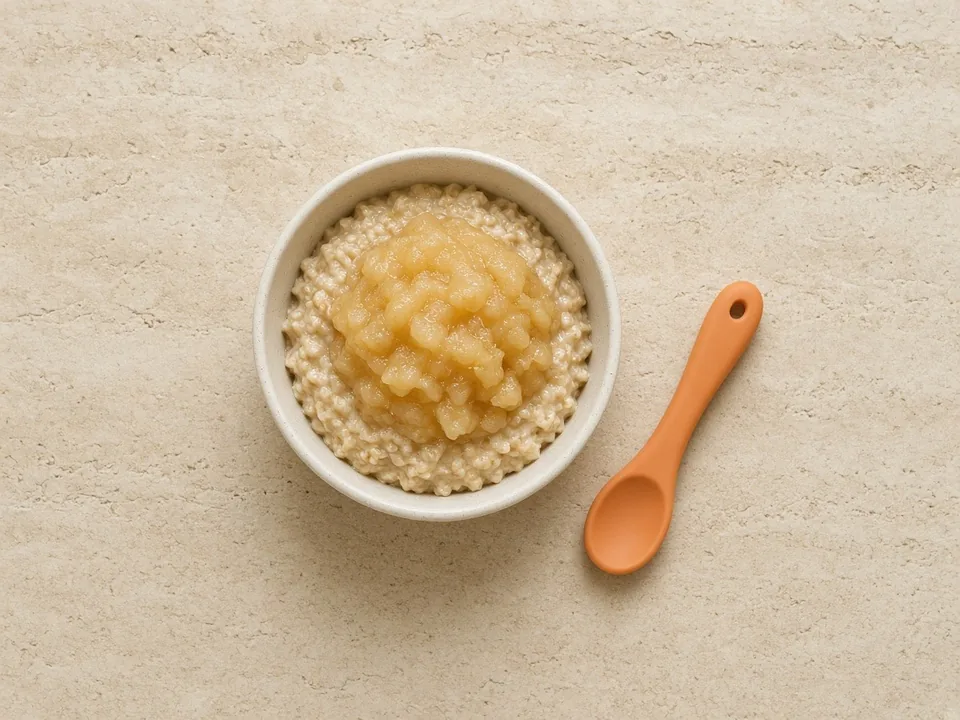 Applesauce for 9 months+: lumpy applesauce, as a dip or stirred into food