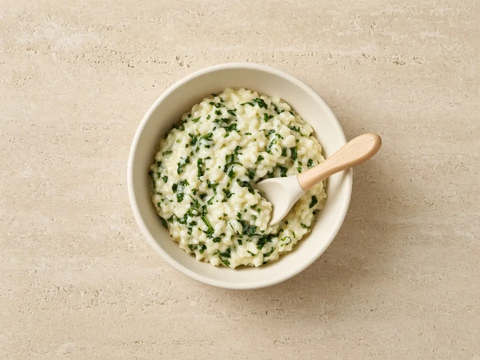 Arugula for 9 months+: finely chopped, cooked, in dishes