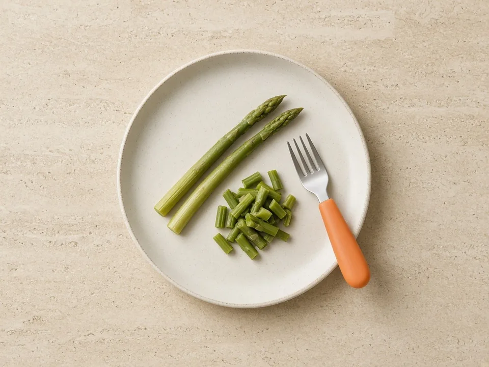 Asparagus for 12 months+: soft spears, pieces or in dishes