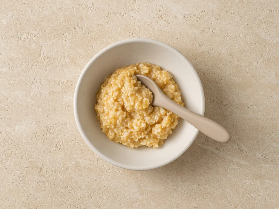 Barley for 9 months+: mashed barley or soft patties