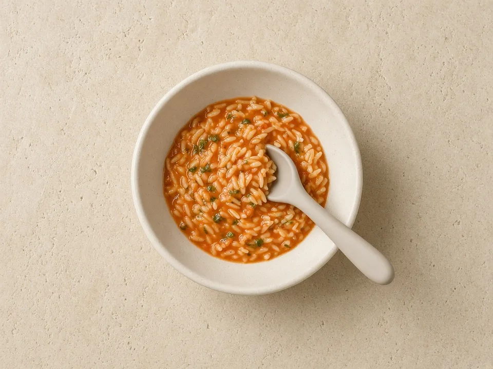 Basil for 9 months+: finely chopped, cooked into dishes