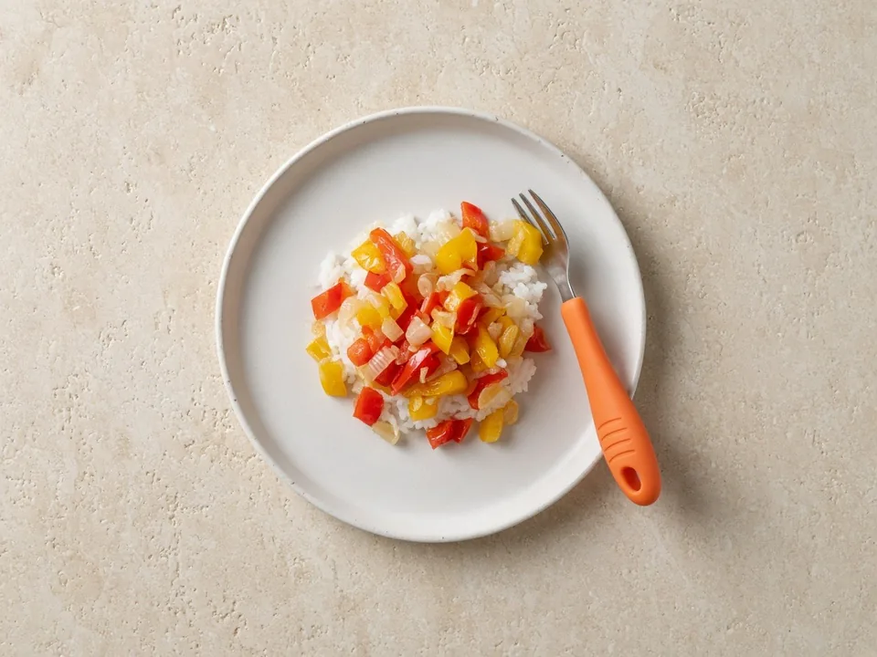 Bell pepper for 18 months+: soft-cooked pieces or in family meals