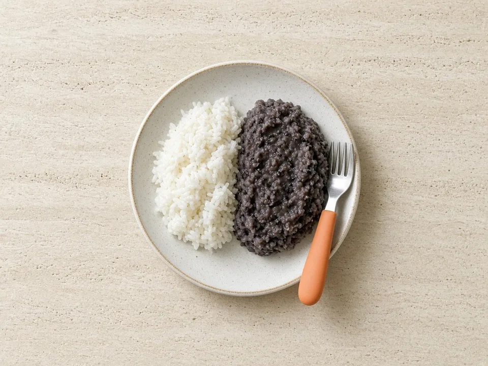 Black beans for 12 months+: flattened beans or in dishes