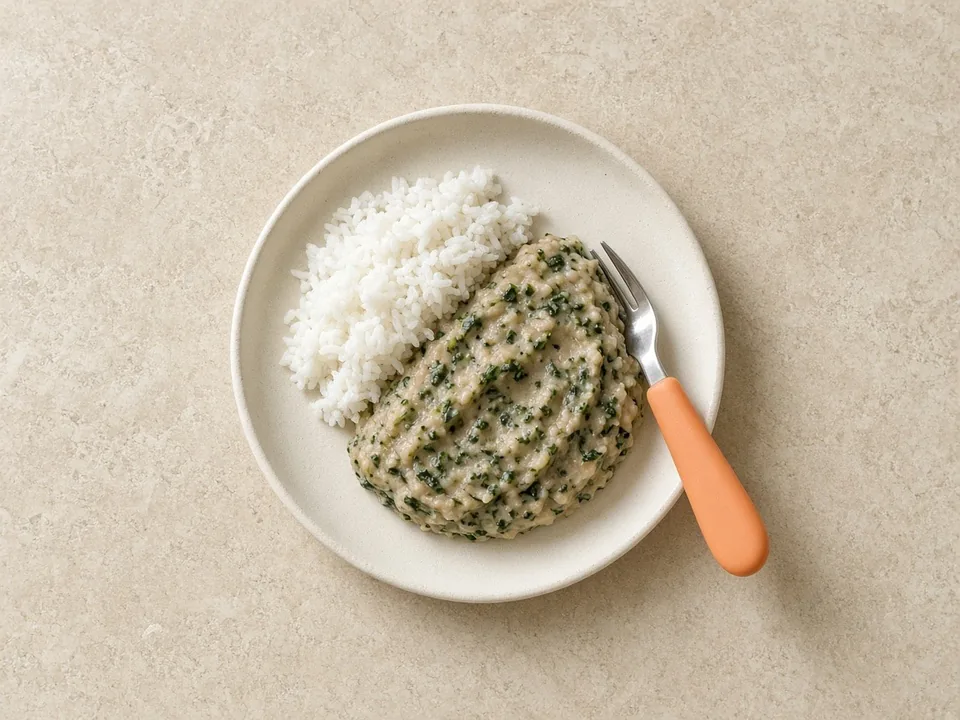 Black-eyed peas for 12 months+: flattened peas or in dishes