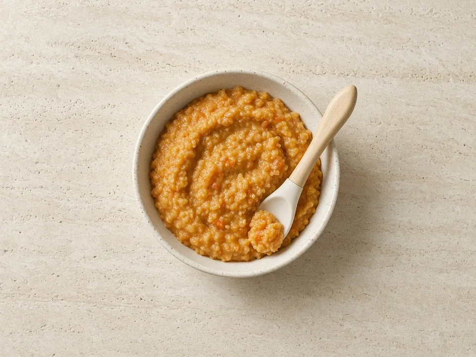 Brown rice for 9 months+: soft rice in moist foods