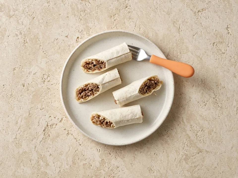 Burrito for 18 months+: family burrito, cut up