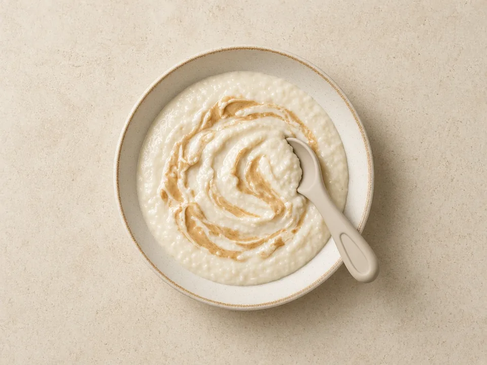 Cashews for 6 months+: thinned cashew butter or finely ground cashews