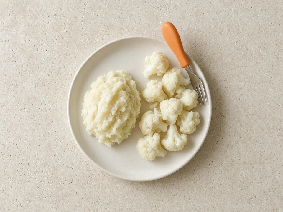 Cauliflower for 12 months+: florets, chopped or in dishes