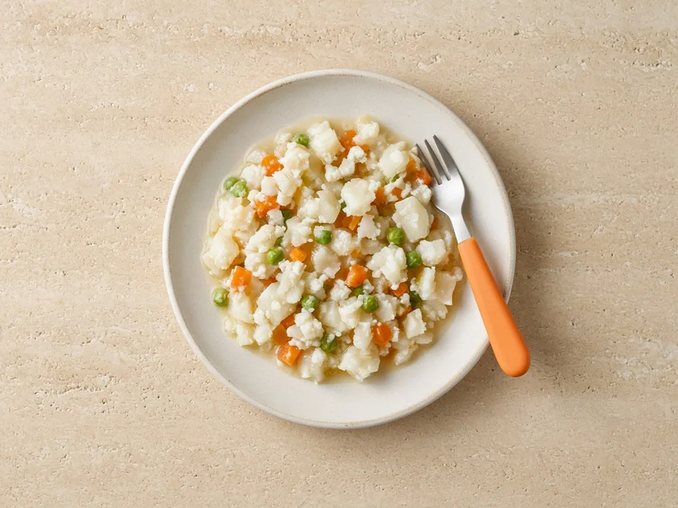 Celeriac for 12 months+: soft-cooked pieces or in dishes