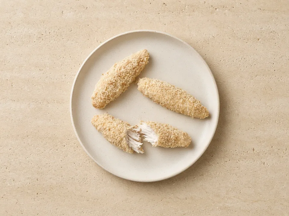 Chicken nuggets for 6 months+: soft baked chicken strips