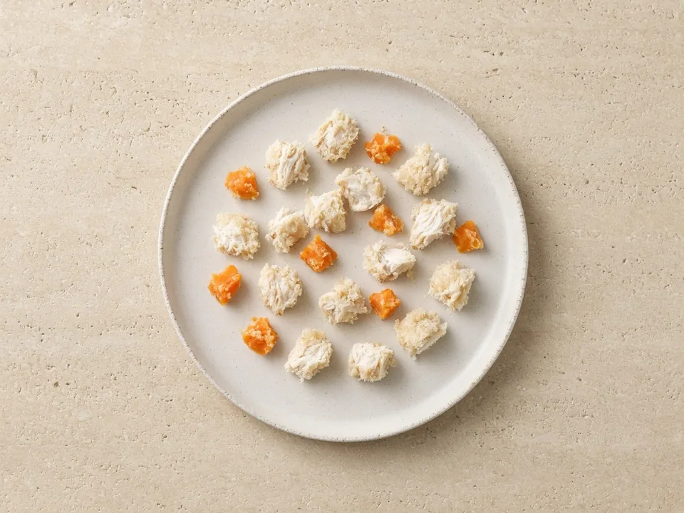 Chicken nuggets for 9 months+: small soft pieces