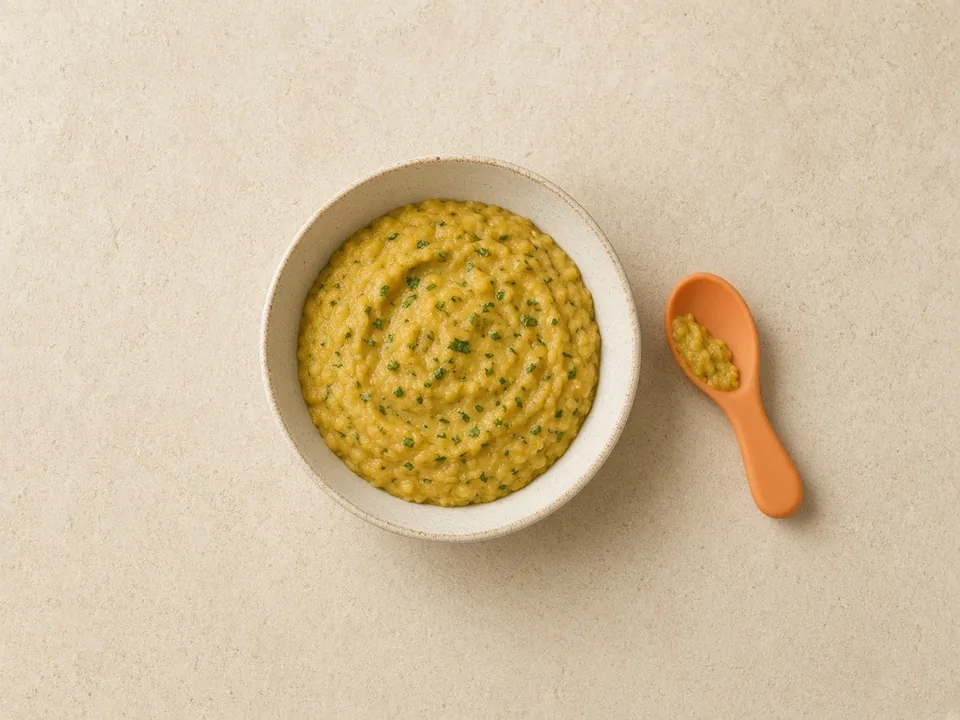Cilantro for 6 months+: finely chopped, cooked into soft food