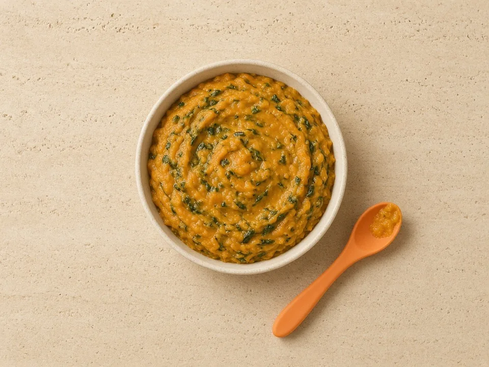 Collard greens for 6 months+: cooked and blended into soft foods