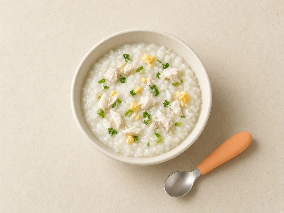 Congee for 18 months+: family congee with toppings