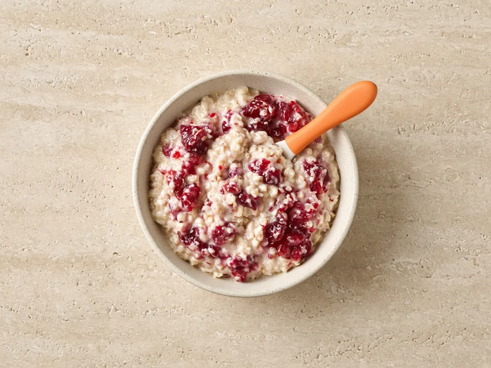 Cranberries for 18 months+: cooked, mashed or baked in