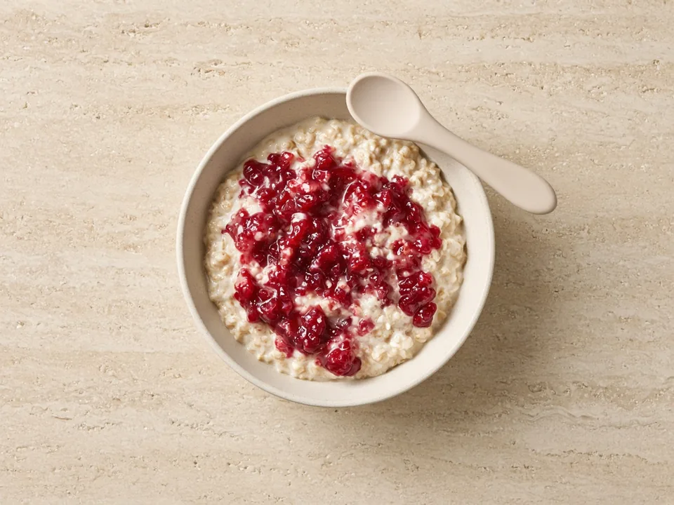 Cranberries for 9 months+: cooked and mashed, lumpier