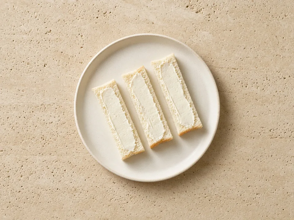 Cream cheese for 6 months+: stirred into mashed food, or thinly spread on toast strips