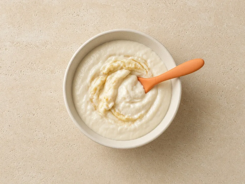 Cream of wheat for 9 months+: thicker porridge with soft fruit