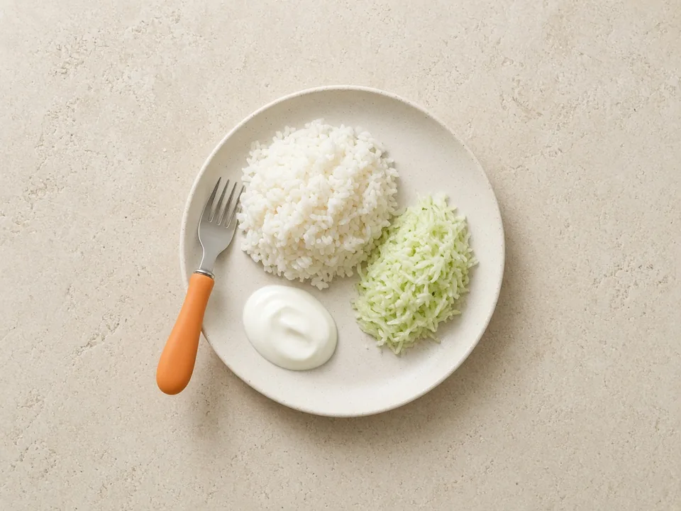 Cucumber for 12 months+: grated, softened pieces or thin batons