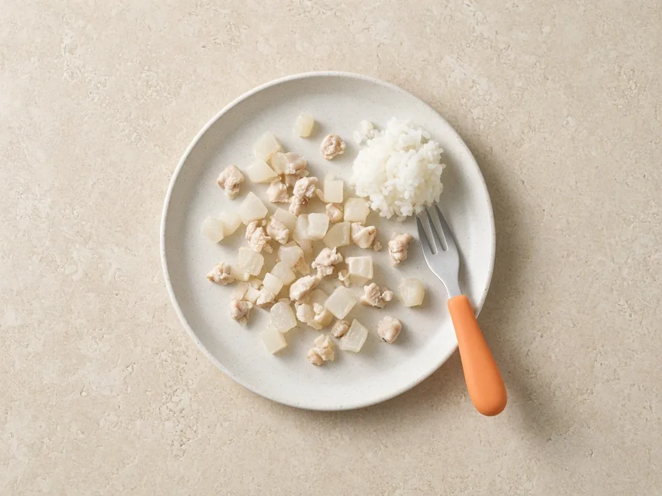 Daikon for 18 months+: soft-cooked pieces or in family meals