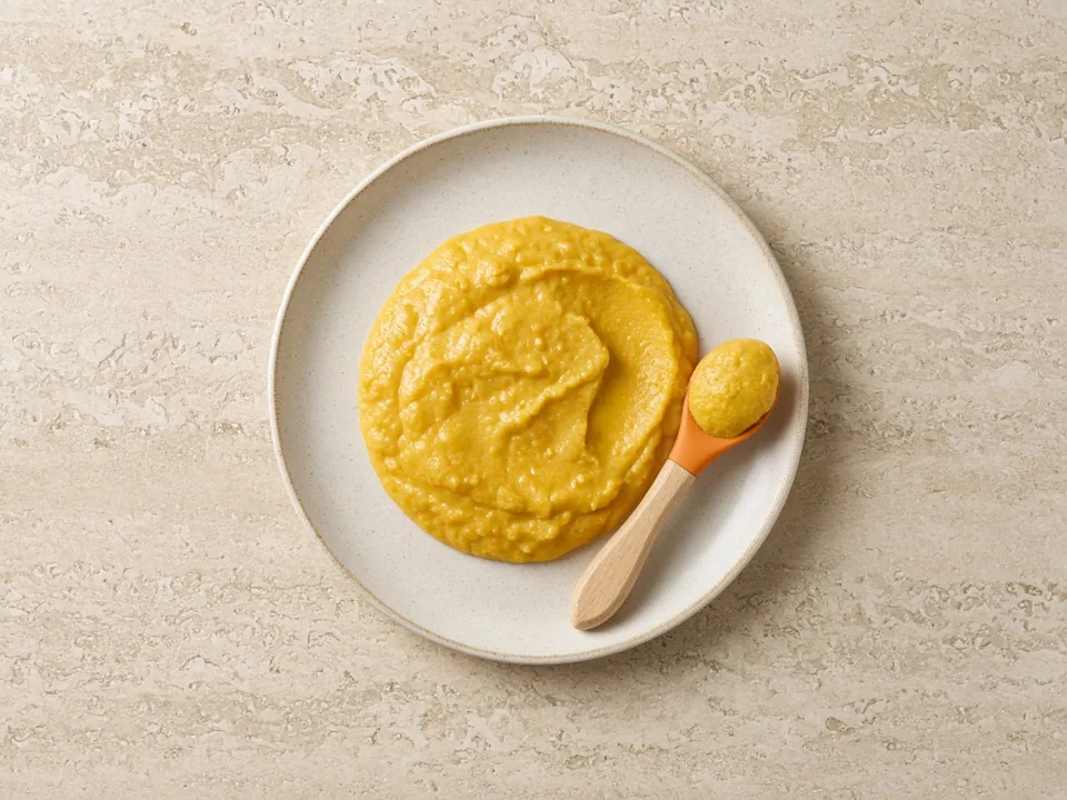 Dal for 6 months+: thick dal on a spoon