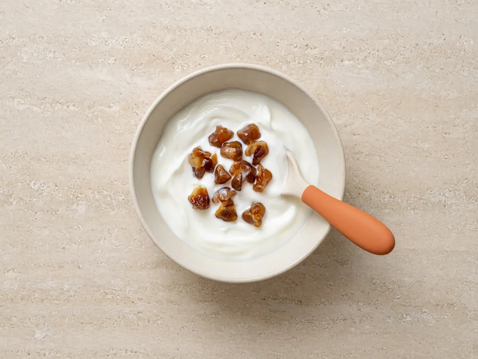 Dates for 12 months+: soft chopped pieces or in dishes