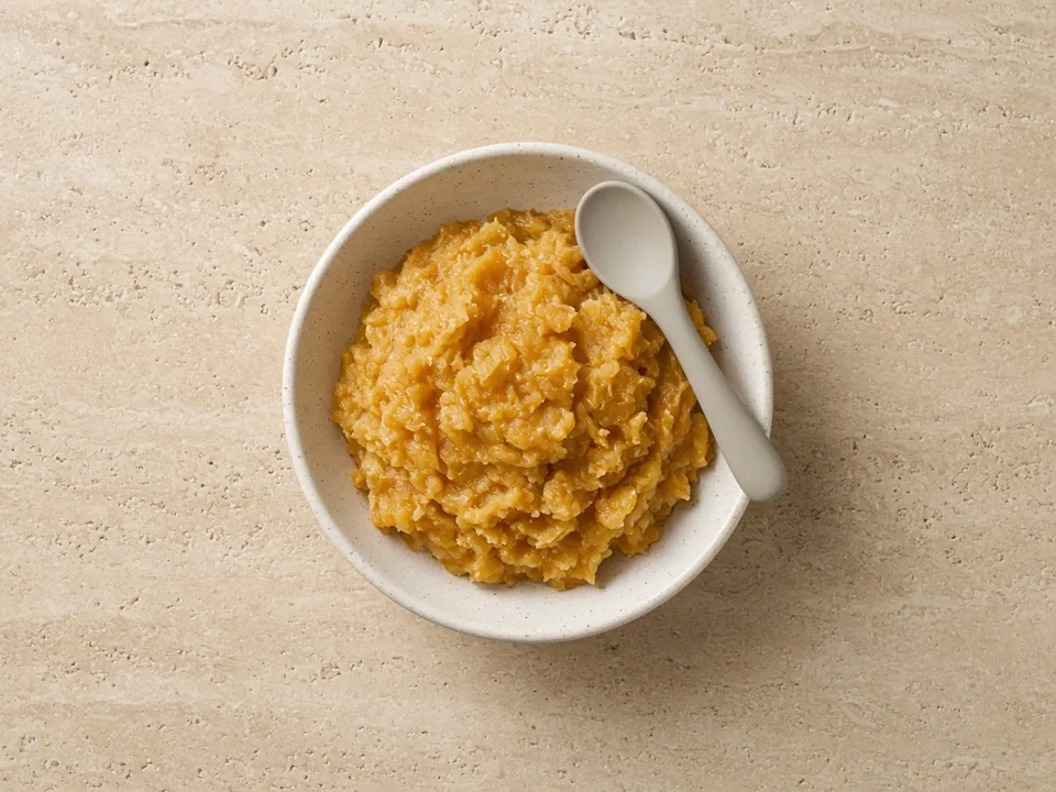 Delicata squash for 9 months+: small soft pieces or lumpy mash