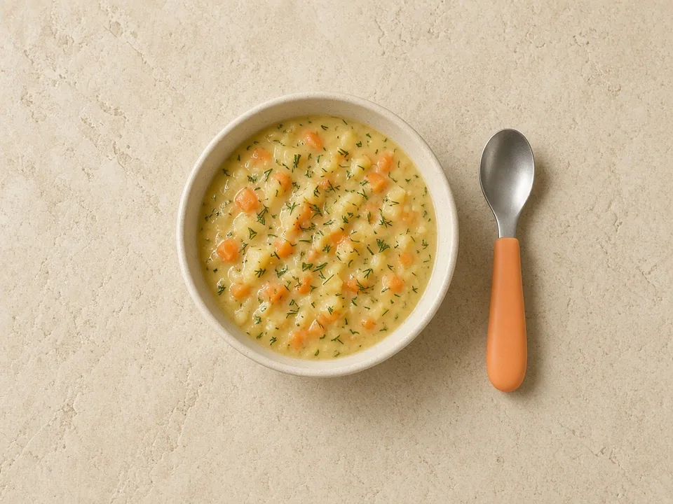 Dill for 12 months+: chopped into family meals