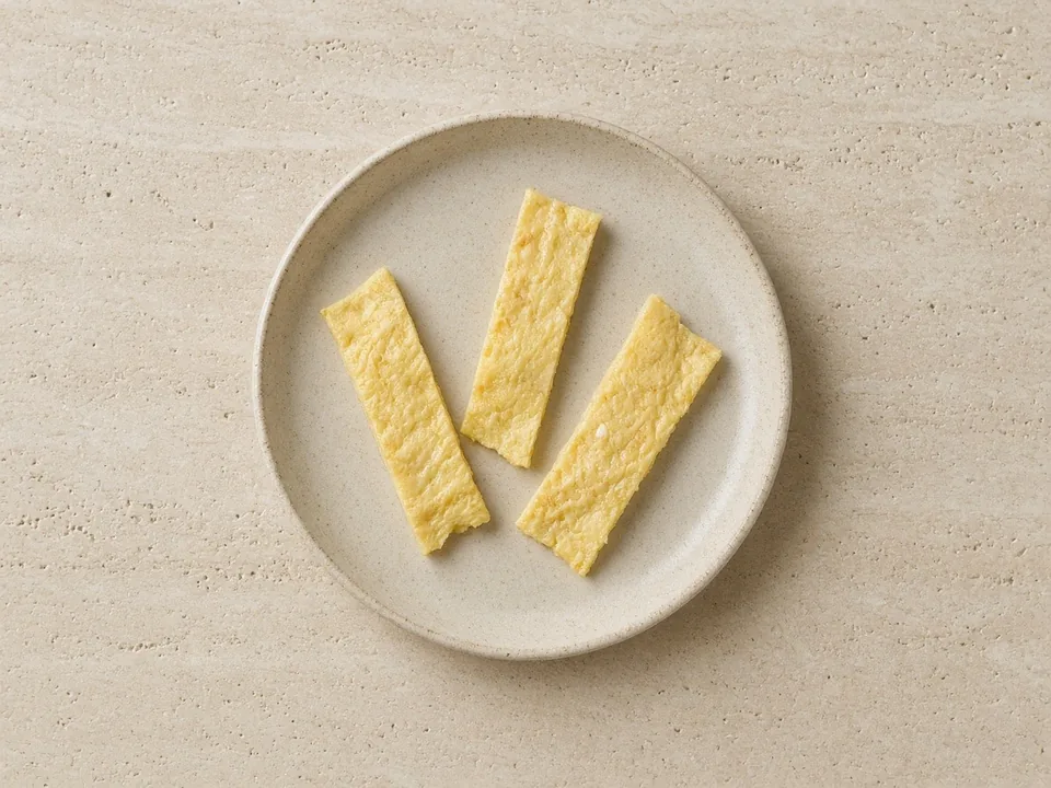 Duck eggs for 6 months+: mashed egg or omelet strips