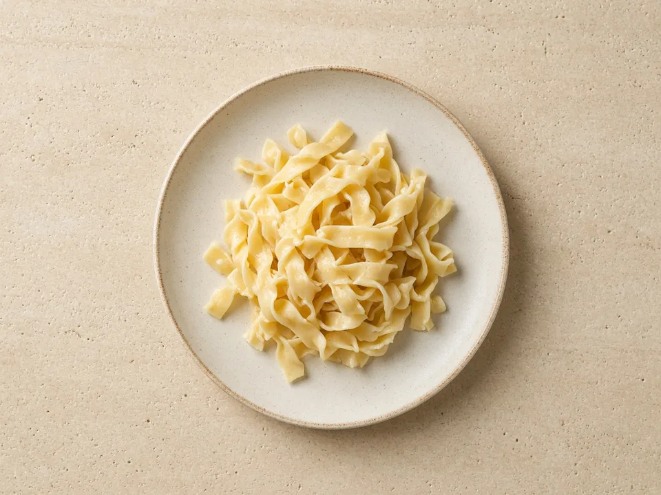Egg noodles for 6 months+: wide noodles or a small bundle of soft strands