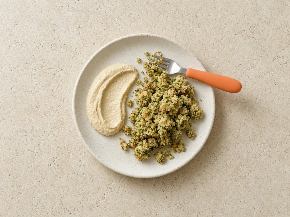 Falafel for 12 months+: falafel pieces with dips