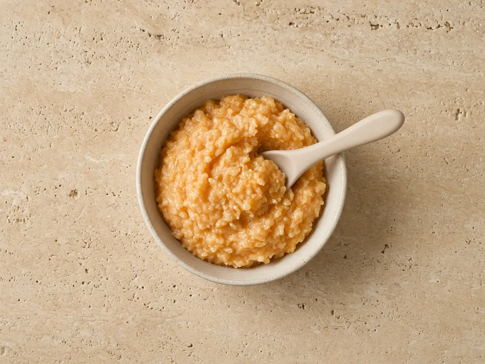 Farro for 9 months+: mashed farro or soft patties