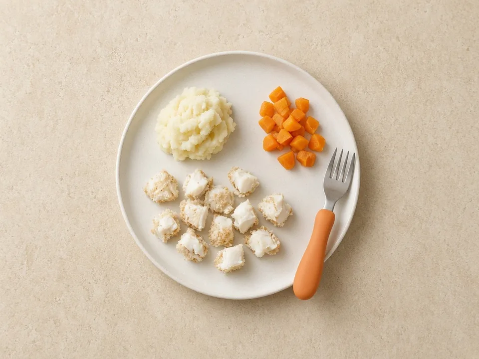 Fish sticks for 18 months+: family fish sticks, cut up