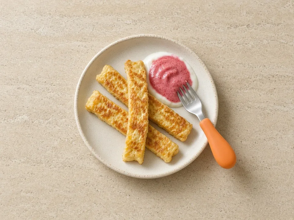 French toast for 12 months+: strips or pieces with soft toppings