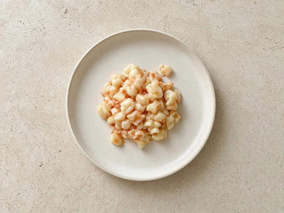 Gnocchi for 12 months+: quartered gnocchi in family meals