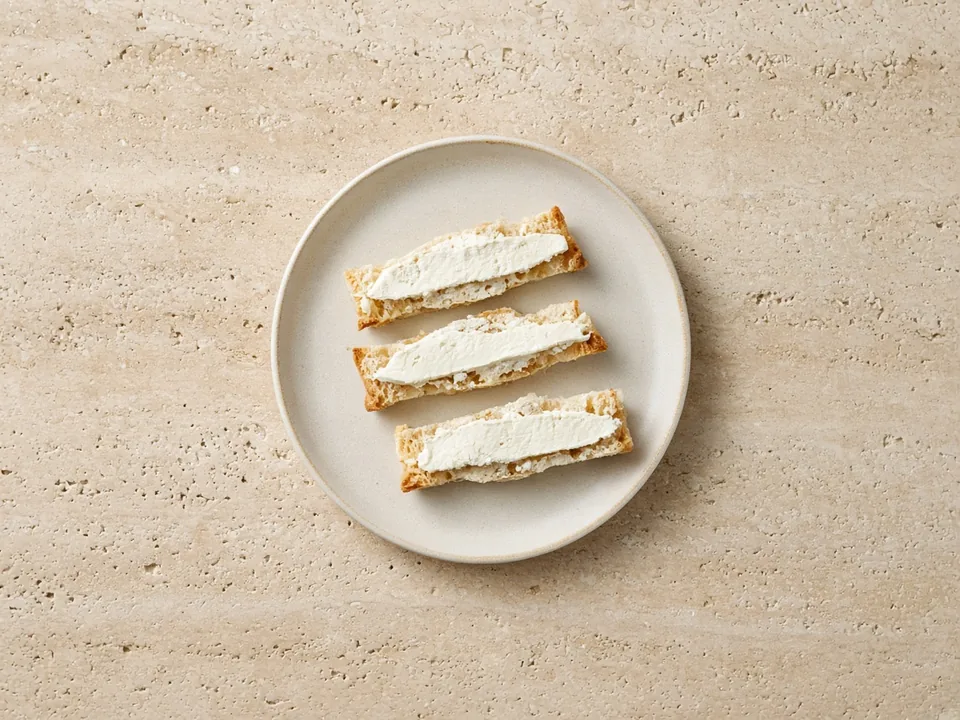 Goat cheese for 6 months+: stirred into food, or spread on toast strips