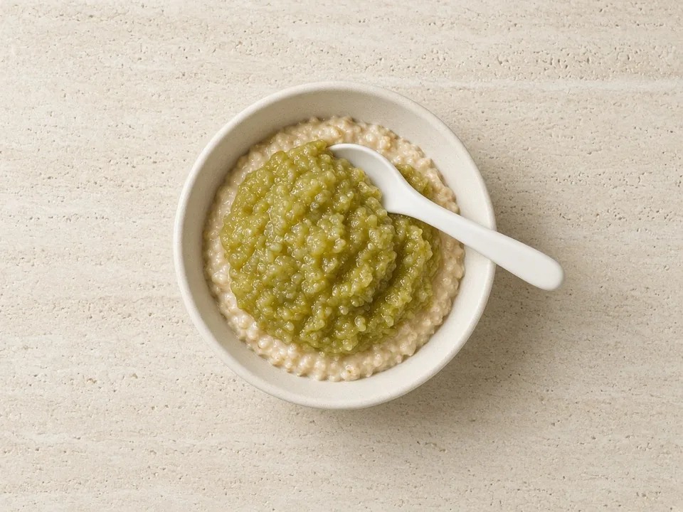 Gooseberries for 9 months+: cooked and mashed, lumpier
