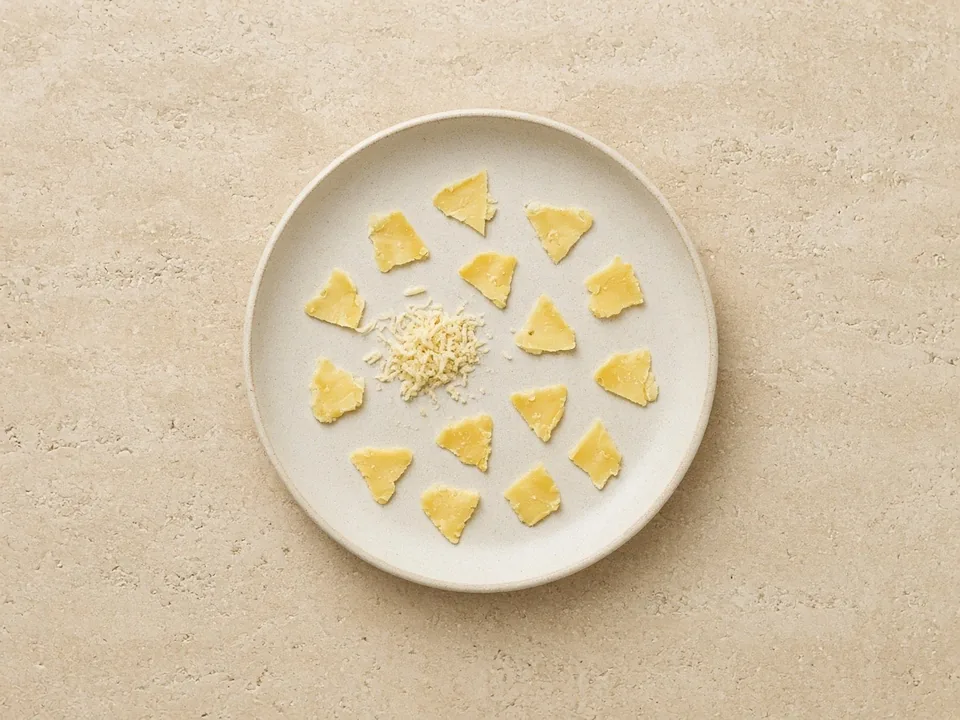 Gouda for 9 months+: shreds or small thin pieces