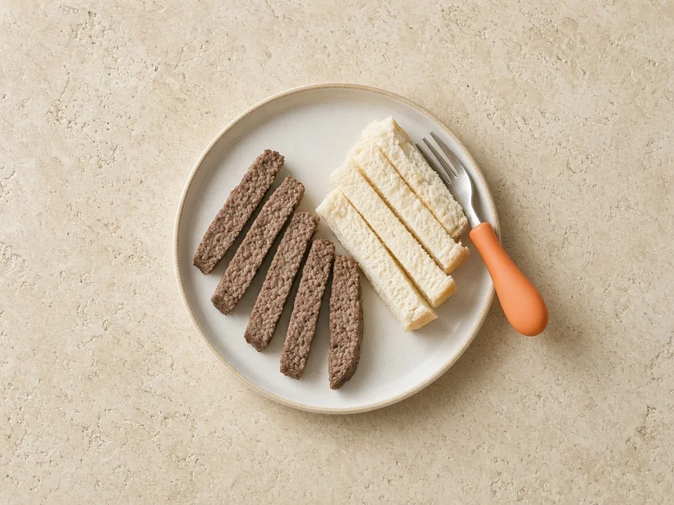 Ground beef for 18 months+: family dishes, burgers cut up