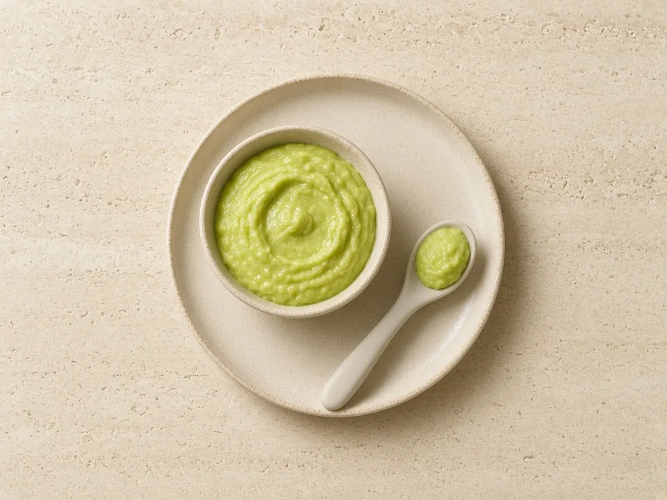 Guacamole for 6 months+: smooth mash, no salt