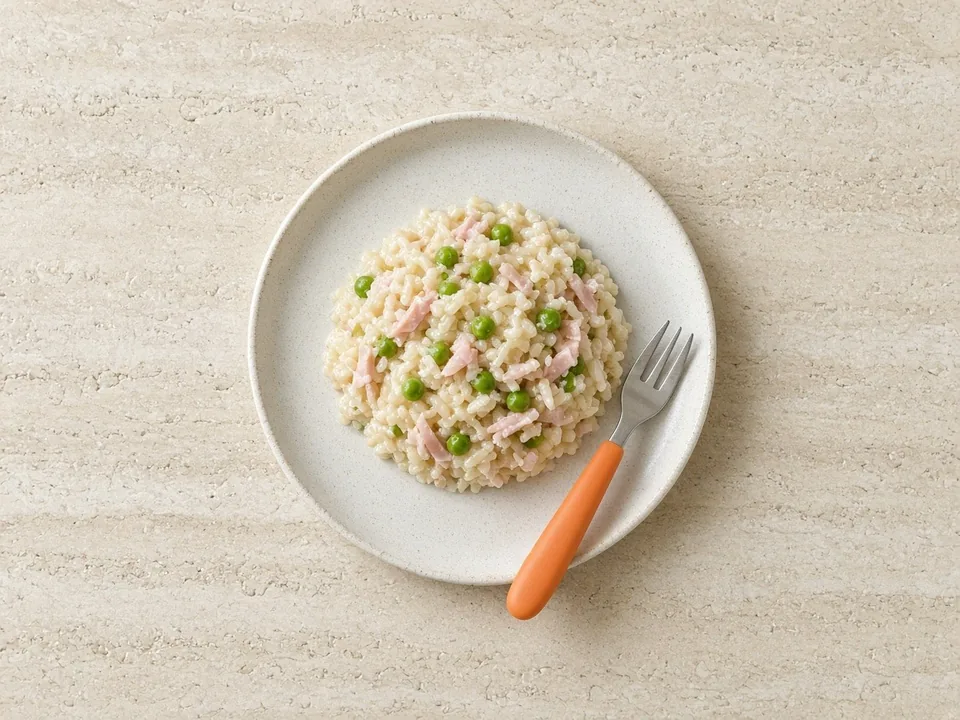 Ham for 18 months+: a little, finely chopped, in dishes