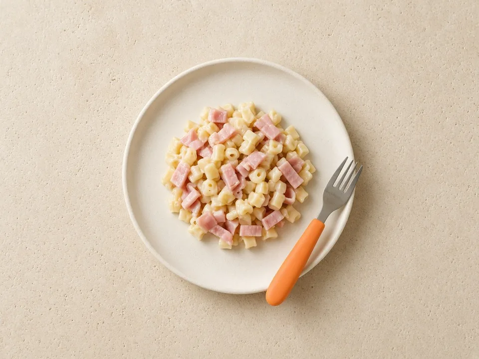 Ham for 2 years+: small pieces or thin strips in family meals