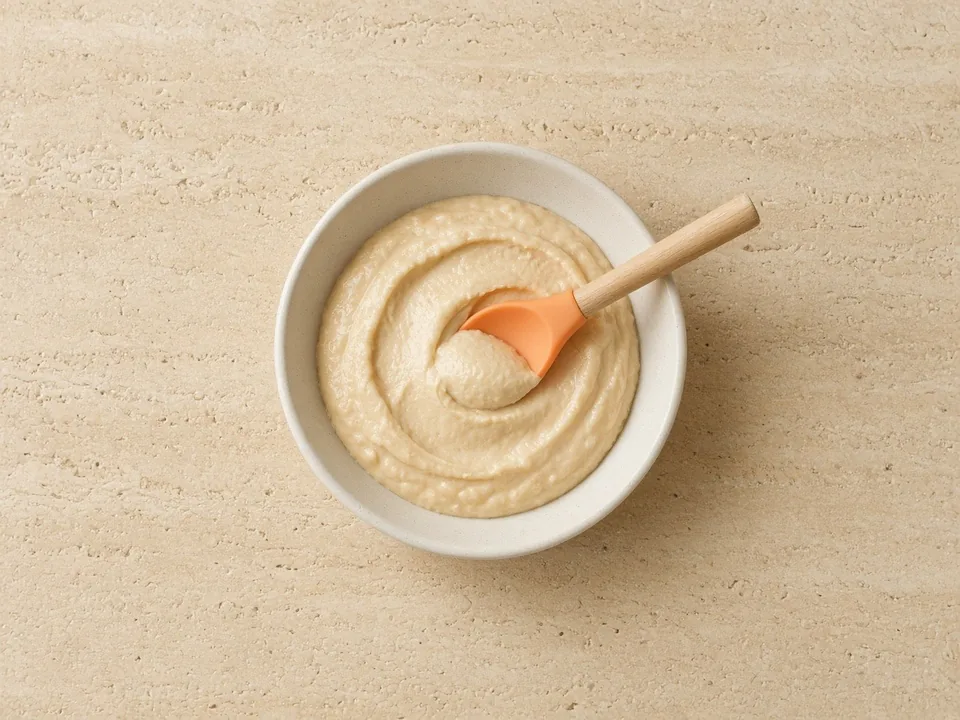 Hummus for 6 months+: smooth hummus, thinned or spread