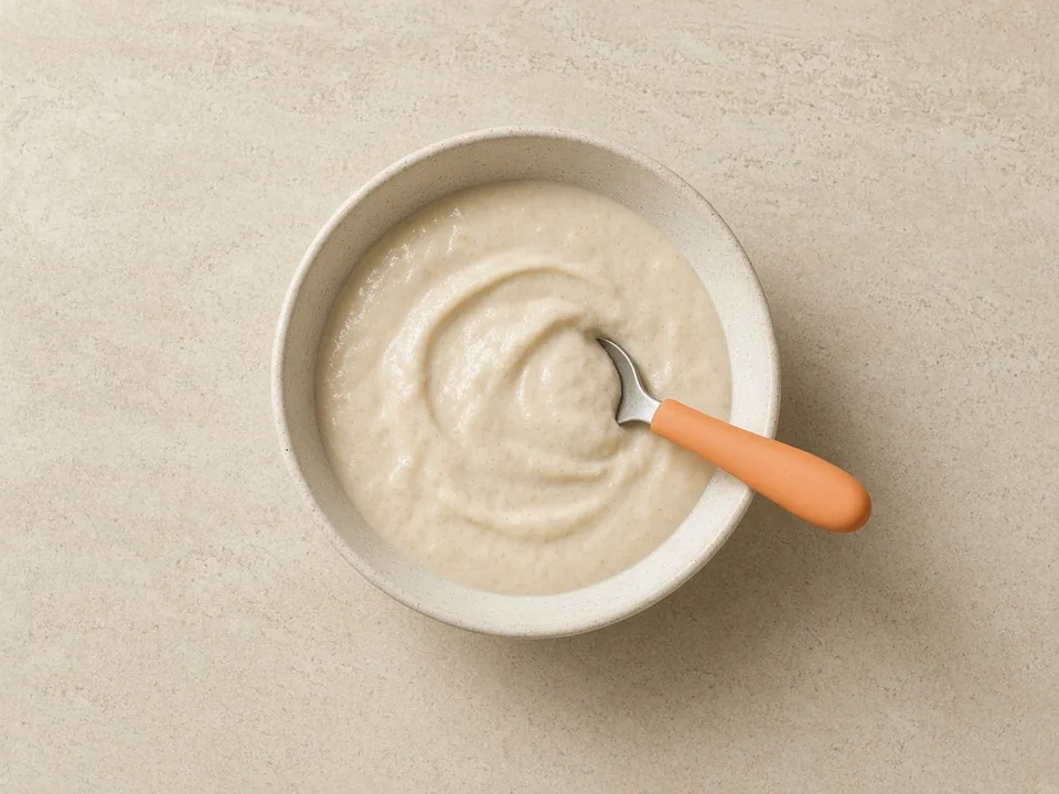 Infant cereal for 12 months+: cereal or baked into soft foods