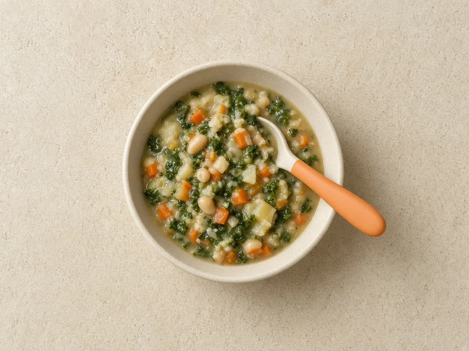 Kale for 18 months+: cooked, chopped or blended in dishes