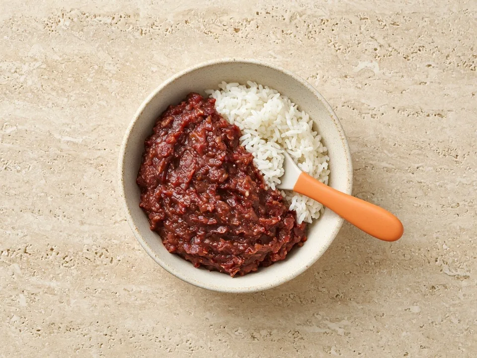 Kidney beans for 18 months+: flattened in family meals