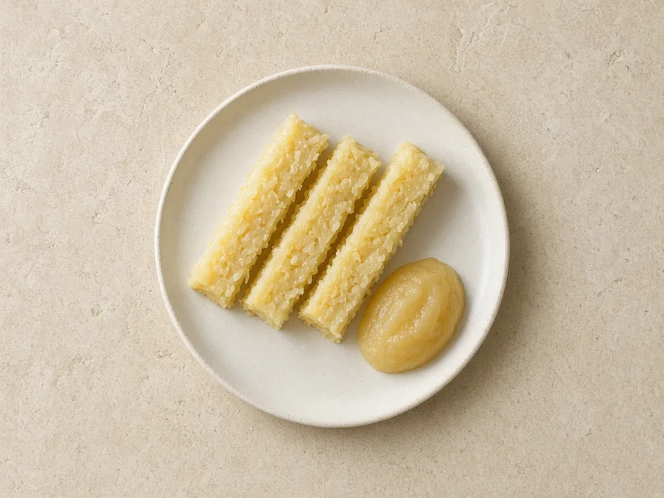 Latkes for 6 months+: thick, soft baked latke strips