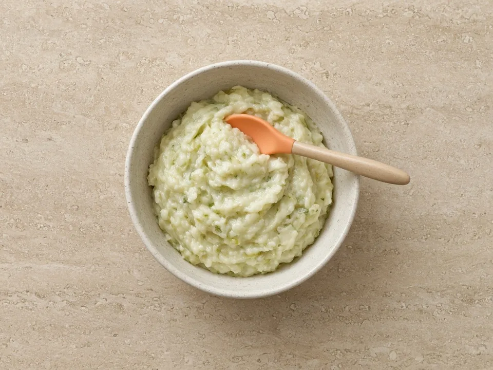 Leek for 6 months+: soft-cooked leek blended or mashed into food